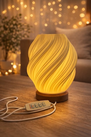 Modern Spiral Tasarımlı Led Masa Lambası Sıcak Işık Kablolu Dekoratif Abajur