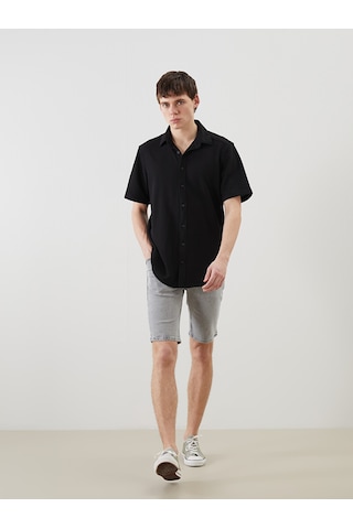 Lcw Jeans Gri Süper Skinny Fit Erkek Jean Şort