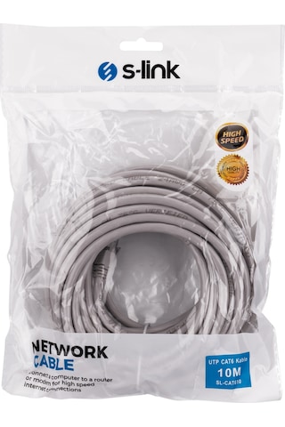 S-lınk Sl-cat610 Cat6 Patch 10mt Kablo Gri 1923