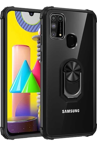 Samsung Uyumlu Galaxy M21 Kilif Standli Yüzüklü Mola Silikon Kapak 466785736