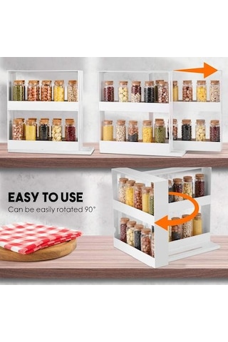 Dönen Raflar Baharat Raf Standı Çok Katmanlı Depolama Masası Organizasyon Depolama Mutfakta Kiler Külte Aksesuarları Gereçleri Home Depolama Tutucular Ve Amp Raflar 1