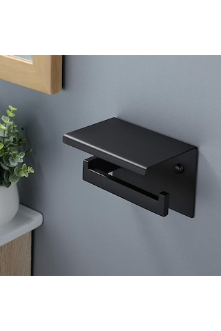Novahub Duvara Monte Tuvalet Kağıdı Tutucusu Sus304 Paslanmaz Çelik Siyah Raf Ve Yapışkanlı Montaj Diğer