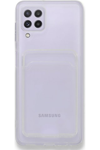 FitCase Samsung Galaxy Uyumlu A22 Kılıf Cardy Şeffaf Kartlık Cepli Kapak
