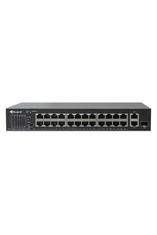 Vguard Vg-sw1024p-225 24 Port 10/100mbps Rj45 + 1 Port 10/100mbps Rj45 + 1 Port 10/100/1000mbps Combo 225w Poe Yönetilemez Switch