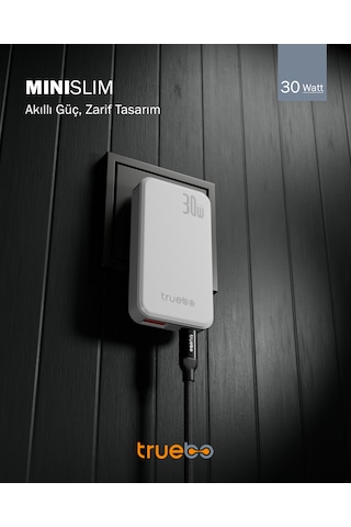 Truebo MiniSlim 30w Hızlı Şarj Adaptörü