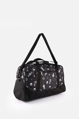 İcone Bag Baskılı Spor Çanta, Cepli Spor Çanta, Fermuarlı Detaylı Çocuk Spor Çanta, Siyah