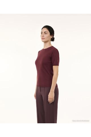 Yargıcı Regular Bisiklet Yaka Kısa Kol Kazak 26kktr2106x 016 Bordo