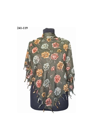 Dolce Cotton Desenli Sökme Boncuklu Eşarp 241-119 Çok Renkli