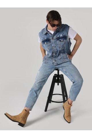 Colin'S Rahat Kesim Mavi Erkek Jean Yelek Cl1062452_Q1.V1_Dn10125