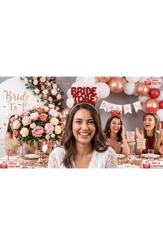Bride To Be Kırmızı Simli Taşlı Eva Taç Bekarlığa Veda Parti Aksesuarı Diğer