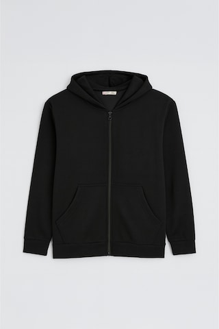Mixray 2025 Kadın Fermuarlı Basic Kapüşonlu Modal Sweatshirt Hoodie Siyah