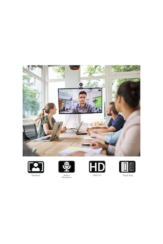 Geeksen Siyah Usb 2.0 Web Kamerası 1080p 30fps Dijital Mikrofonlu Işıldırcı Ve Tripodlu Güzellik Modu