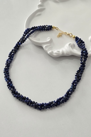 Sertifikalı 3 Mm Faset Kesim Lapis Lazuli Doğaltaş Kolye 3 Sıra 262 Lacivert