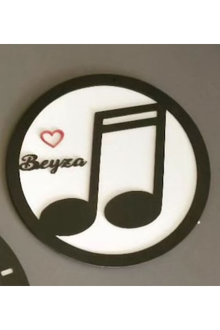 Müzik,nota ,sol Anahtarı Temalı Duvar Saati Kişiye Özel No:106 Çok Renkli