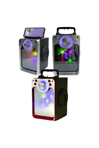 Retro Kendinden Ledli Portatif Bluetooth Hoparlör Bt/usb/sd/fm/aux Özellikli Güçlü Hoparlör Sistem