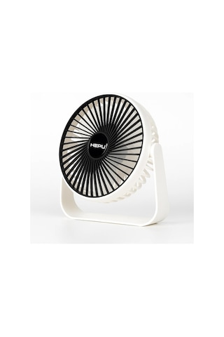 HEPU HP-F02 USB Şarjlı Sessiz Masaüstü Mini Fan – 360° Dönebilen Gövde 3 Kademeli