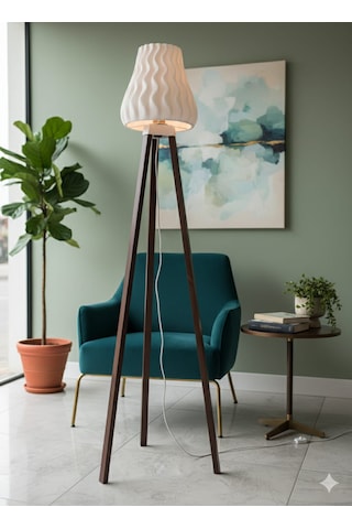 Soft Model Modern Salon / Oturma Odası Ahşap Ayaklı Lambader Ahşap