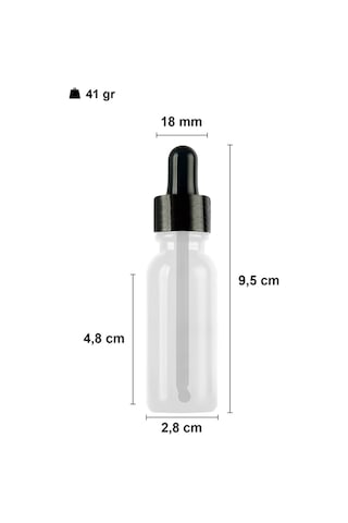 Afracam Şeffaf 20 Ml Kapaklı Dropper Damlalık Cam Şişe 6 Adet Siyah