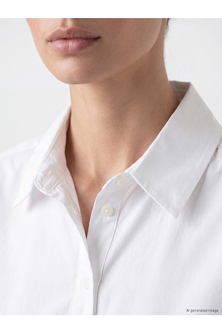 LC Waikiki Lc Waıkıkı Beyaz Oversize Poplin Kadın Gömlek Tunik