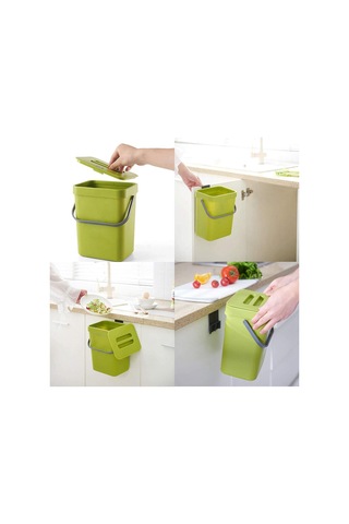 Suntek Modern Atık Çöp Kutusu Duvara Monte Ofis Yeşil-3l-orta Yeşil