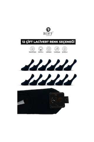 12 Li Erkek Babet Corap Wolk Lacivert