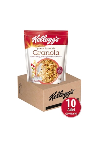 Kellogg's Şeker İlavesiz Granola Turna Yemişi Kabak Çekirdeği ve Kajulu10 x  250 G