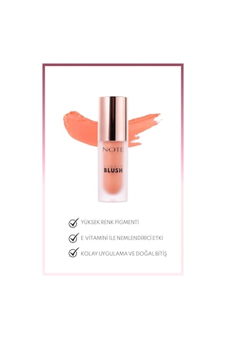 Note Cosmetique Liquid Blush Nemlendirici Etkili Likit Allık - 10 Peach (Işıltılı)