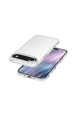 Techaks Apple Uyumlu iPhone 17 Air Kılıf Zore Süper Silikon Kapak - Şeffaf Şeffaf