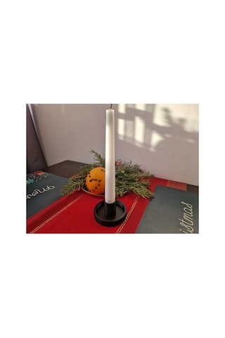 Dekoratif Tırtıklı Şamdan Modern Minimalist Mum Ambalajı Ve Dekoratif Mum Tutucu Tekli Şamdan Siyah