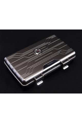 Parmida Gümüş Seyahat Tipi Humidor Puro Kutusu - Tr5487
