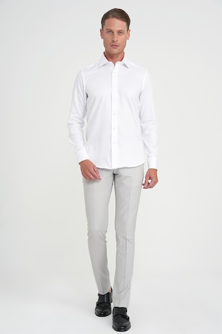 Efor Slim Fit %100 Pamuk Non Iron Kumaş Dokulu Klasik Beyaz Gömlek Gk 744 Beyaz