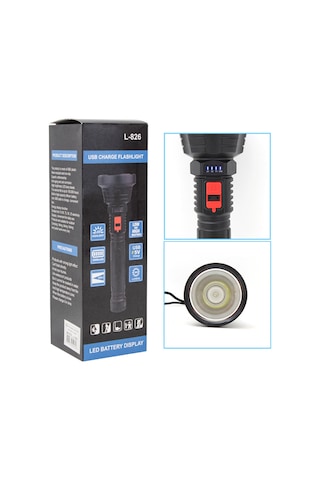 Powermaster L-826 Usb Şarjlı 3 Kademeli 500 Lümen Ledli El Feneri