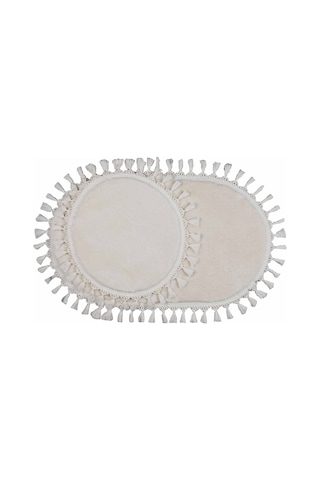 My Evilla Modern Simirna Dekoratif Peluş Oval Ponpon Saçaklı Klozet Takımı 001