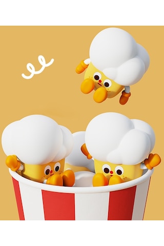 Cbtx Patlamış Mısır Şekli Silikon + Abs Dokunmatik Gece Lambası Başucu Lambası Yatak Odası Dekorasyon Led Işık