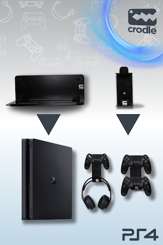 3'lü Fırsat Ps4 Slim Ve Ps4 Pro Için Duvar Standı Ve Joystick Konsol Tutacağı Kırılmaz Stand Yerden Tasarruf Gaming Aksesuar