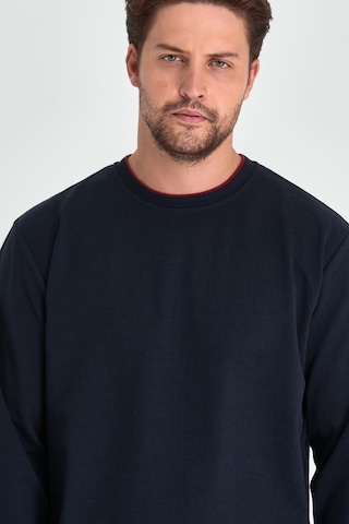 MMetalic Çift Bisiklet Yaka Standart Rahat Kesim Erkek Sweatshirt MTLCE68 Lacivert