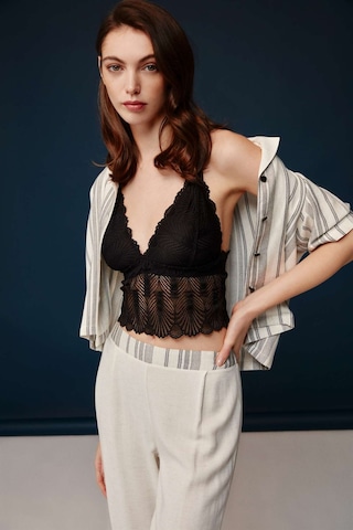 Bonnie&Clyde - Kadın Ekru Viskon 3 lü Pijama Takımı  30003 Ekru