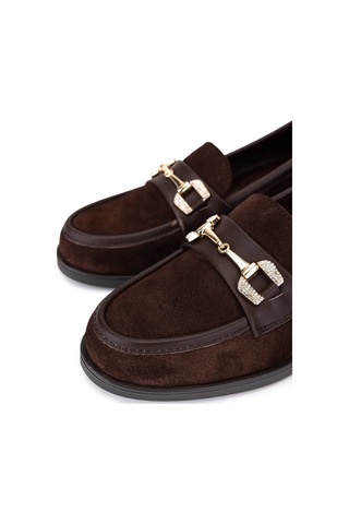 Tamer Tanca Kadın Hakiki Deri Kahverengi Makosen Ayakkabı 488 1385 Bn Ayk Sk25-26 Khv Suet/dr Kahve