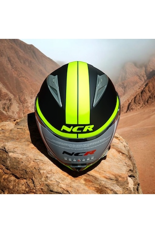 Ncr-158 Çene Açılır Gözlüklü E-ce Belgeli Kask Sarı