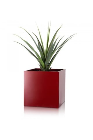 Mofiba Fiberglass Saksı Kare 30cm 30cm 30h Cm Kırmızı