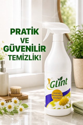Glint Çok Amaçlı Bitkisel İçerikli Temizleyici Yağ Çözücü Ve Kireç Sökücü Tekli