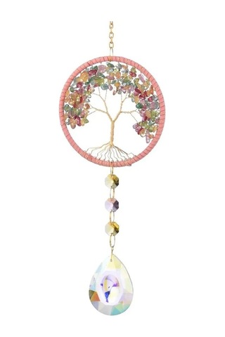 Xianwen Geeroyoo Doğal Kristal Yaşam Ağacı Rüzgar Çanı -