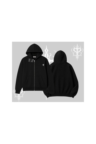 Tarzsokak Beyaz Hırka Sweatshirt Özel Logolu Siyah