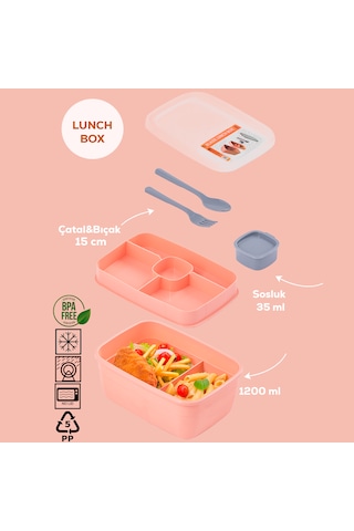 Porsima 3199 Sosluklu 2 Katlı Beslenme Çantası Lunch Box Somon