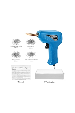 Vkemall Plastik Tampon Tamir Makinesi 100w Led Işıklı Bakır Ayna 4 Tip Çiviyle Oto Tamir Kaynağı Mavi 220v Euro Şarjı