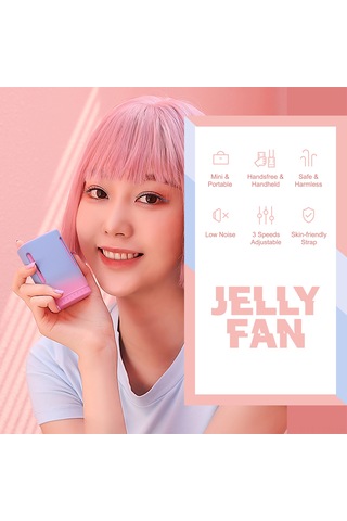 Ranyeek Kolye Tipi Mini Fan, Usb Şarjlı, 3 Hız Ayarı, Taşınabilir, Multifonksiyonel, Jellı Desen, 1100mah Pil, F01 3 Deniz Tuzu Nane Rengi