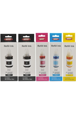 Ekoset Canon G4400 G4410 G4411 Uyumlu Renkli Mürekkep 5'li Set