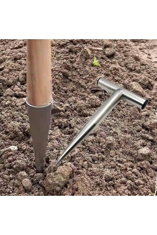 Trendooze Tahıl Dibberi Bahçe Aleti Çiftlik Tarla Ampul Dikimi Metal Saplı Tohum S