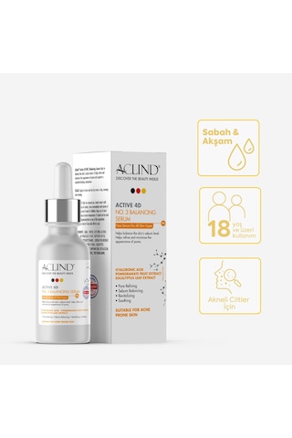 Aclind Active 4d No:3 Gözenek Sıkılaştırıcı Ve Sebum Dengeleyici Serum - Akneye Eğilimli Ciltler 30