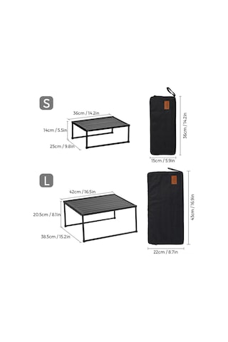 Tenfowee Küçük Boy Alüminyum Çadır Piknik Masa - Çok Fonksiyonlu, Katlanabilir, Taşınabilir, 15 Kg Yük Kapasitesi, 650g Ağırlık Çok Renkli